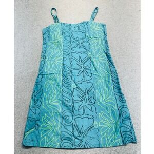 Hilo Hattie Teal & Lime Floral Mini Dress